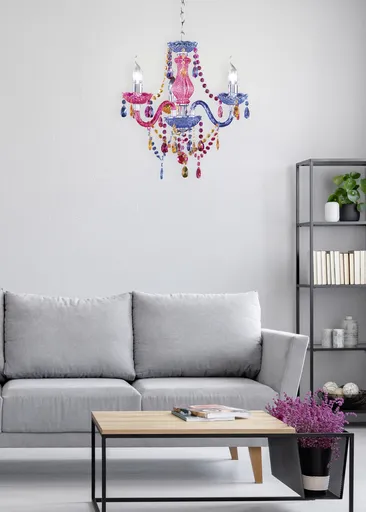 Candelabru Luster, RL, 46x150 cm, 40W, 3x E14, metal, multicolor