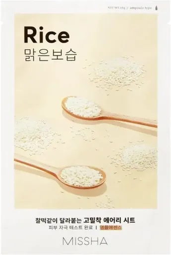Missha Mască de față de înmuiere Rice Airy Fit (Sheet Mask) 19 g