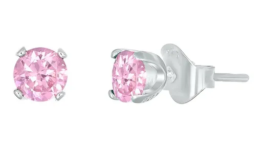 CRYSTalp Cercei argintii tip știft cu cristal roz Feel 42270.LRO.S