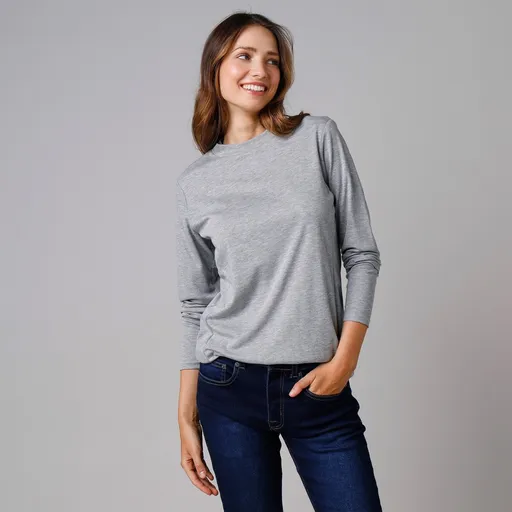 Tricou termic Thermoperle cu mânecă lungă, cu fermoar