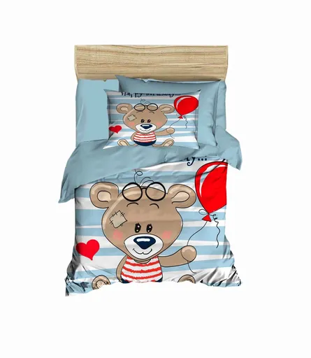 Lenjerie de pat pentru copii, L'essentiel Maison, PH15, Maro / Roșu / Albastru