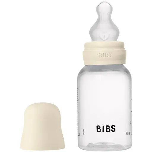BIBS Anti-Colic Baby Bottle Silicone biberon anticolici cu suzetă din silicon Ivory 150 ml