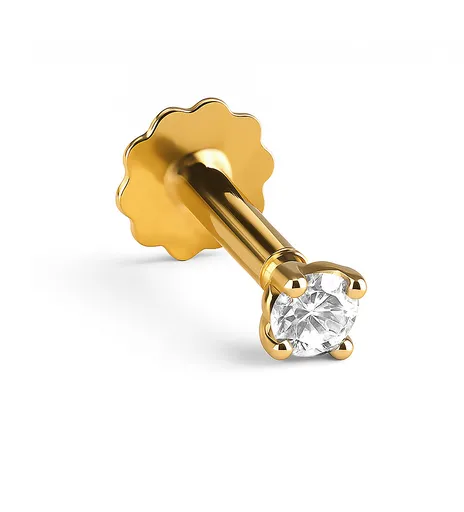 Brilio Cercel single delicat pentru piercing, decorat cu zirconiu cubic strălucitor 14/763.701ZIR