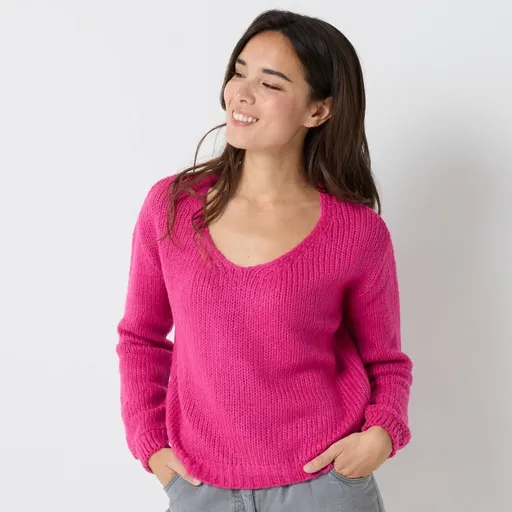 Pulover lejer cu decolteu în V