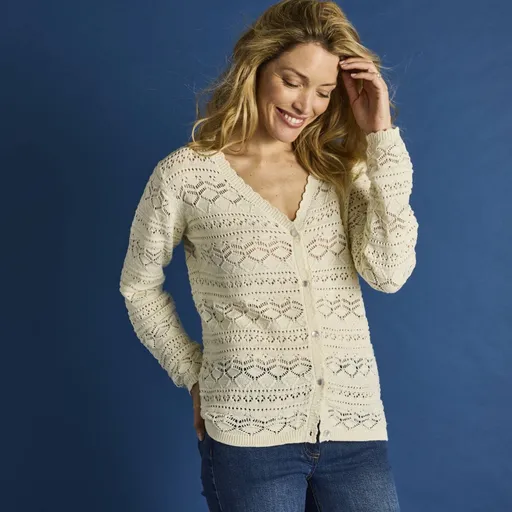 Pulover dantelat cu decolteu în V