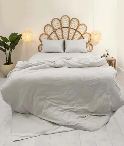 Lenjerie de pat pentru o persoana, L'essentiel Maison, Calmo, Gri deschis