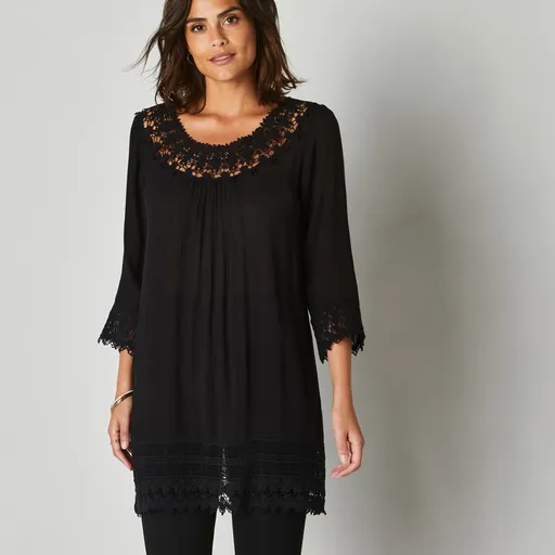 Tunică lungă cu macramé