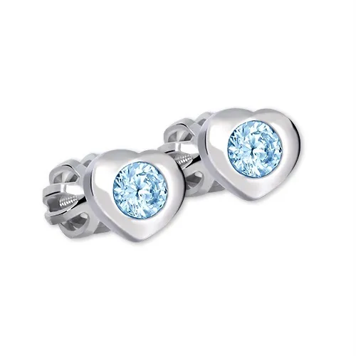 Soliter Cercei inimă cu zircon albastru deschis 436 001 00122 0400550