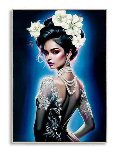 Tablou decorativ Isabel -B, Mauro Ferretti, 72x102 cm, lemn de pin/canvas pictat si lacuit, multicolor