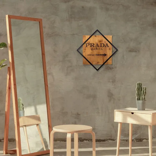 Decoratiune de perete, Fashion 2, Dimensiune: 54 x 54 cm, Nuc / Negru