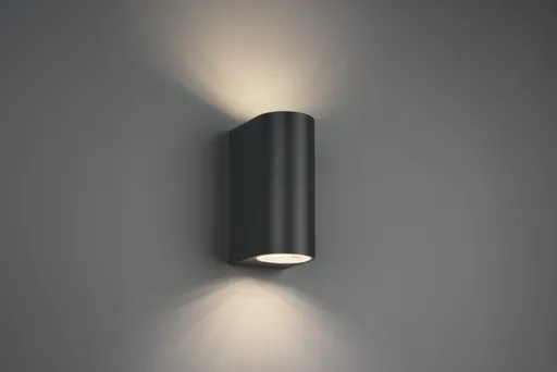 Aplica de perete rotunda pentru exterior Roya, TRIO, 6.9x15 cm, 35W, 2x GU10, aluminiu, antracit