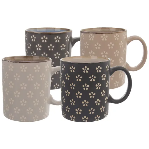 Orion Set căni ceramice FLORI 350 ml, 4 buc.