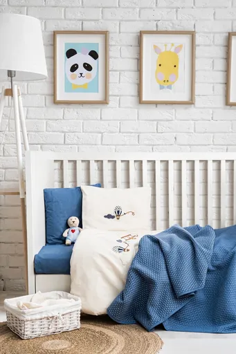 Lenjerie de pat pentru copii, L'essentiel Maison, Sea Soul, Bumbac, Albastru