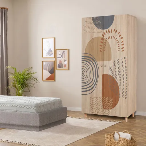 Dulap pentru haine, Hanah Home, Lidya 2 -975, 90x192x52 cm, Sonomo