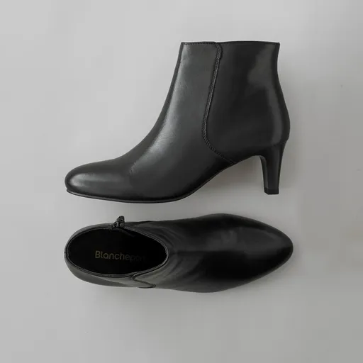 Botine din piele, cu toc