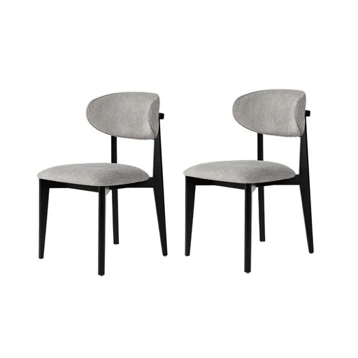 Set de scaune de sufragerie Lionte Grey and Black,2 buc., gri