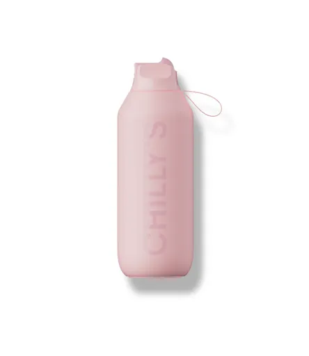 Sticlă termos Chilly's Bottles - roz pal 500ml, colecția Series 2 Flip