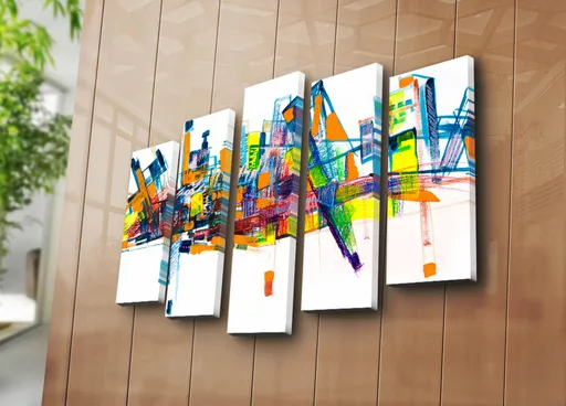 Tablou decorativ, 5PATK-202, 19 x 70 cm, Multicolor