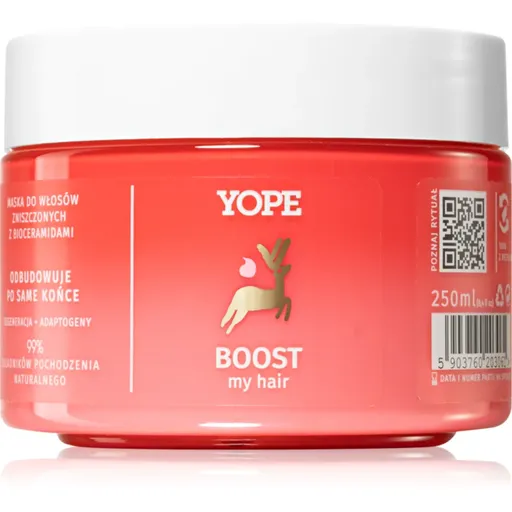 Yope BOOST my hair mască regeneratoare pentru părul deteriorat 250 ml