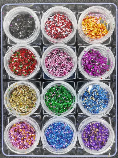Decor Unghii, Paiete, Set 12 Culori 3840