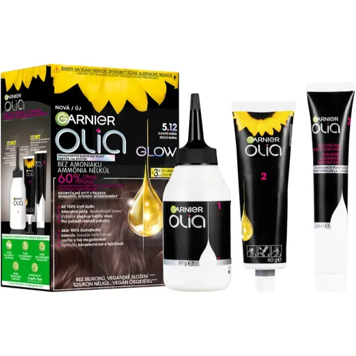 Garnier Olia Big Kit Culoare permanenta pentru par culoare 5.12 Iridescent Brown 1 buc