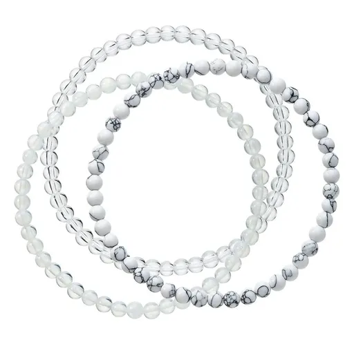 Evolution Group - Pavona Set elegant de brățări din mărgele 43043.3 alb