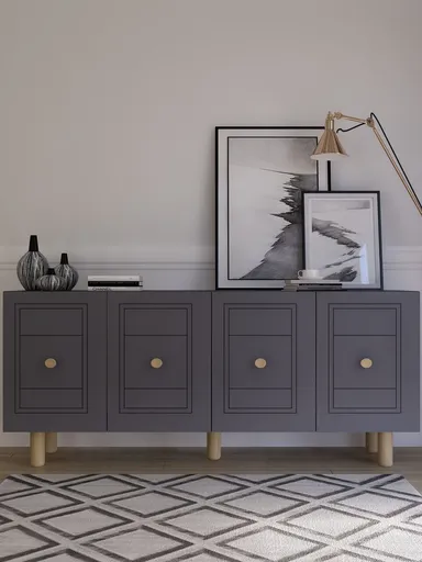 Consola, Hanah Home, Dario Bohem, 150x75x35 cm, PAL , Antracit