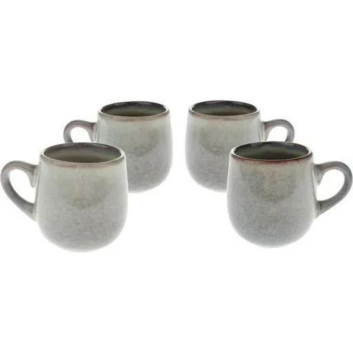 Set de 4 căni ceramice Warm 100 ml, gri, gri