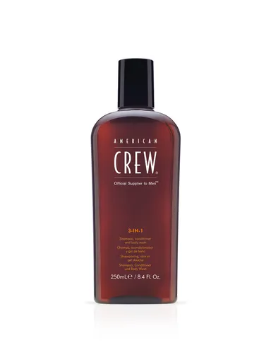 american Crew Produs multifuncțional pentru păr și corp (3-in-1 Shampoo, Conditioner And Body Wash) 250 ml