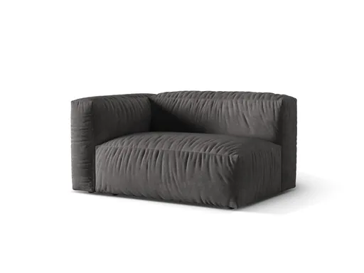 Modul stanga pentru canapea, 1 loc, Martina-120, Micadoni Home, 160x106x75 cm, catifea, gri