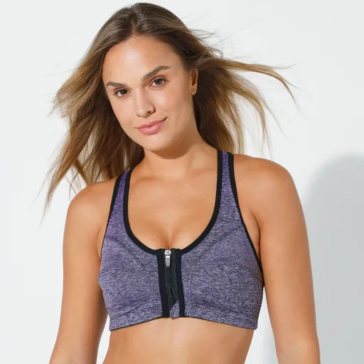 Sutien sport cu fermoar, fără arcuri