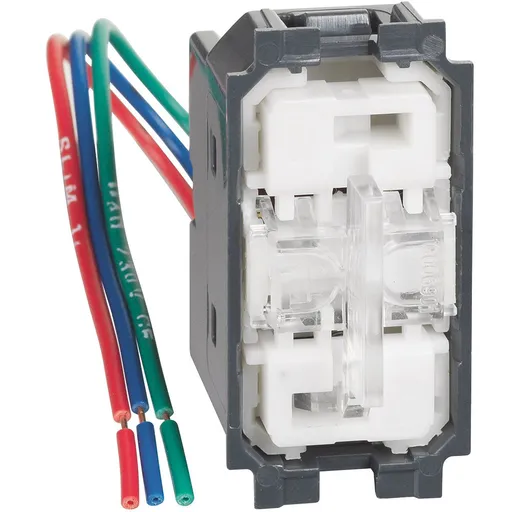 Intrerupator inversor cu doua chei 1-0-2 pentru hotel cu LED Bticino Living Now K4027H, alb negru, nisip