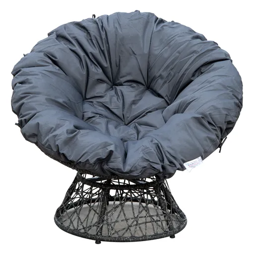 Outsunny Fotoliu Papasan Rotativ cu Confort Mare și Pernă Inclusă, Ideal pentru Grădină, Terasă sau Balcon | Aosom Romania