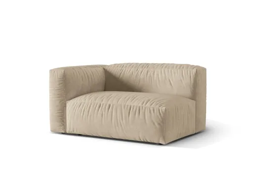 Modul stanga pentru canapea, 1 loc, Martina-120, Micadoni Home, 160x106x75 cm, catifea, bej deschis