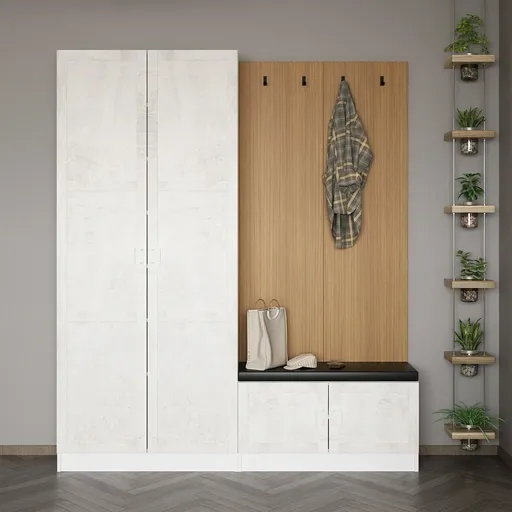 Cuier de perete, Hanah Home, Noah, 180x210x35 cm, Alb