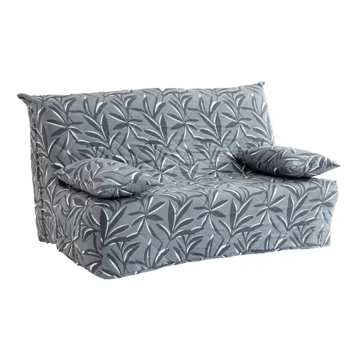 Husă de canapea tip acordeon, căptușită, cu imprimeu de frunze