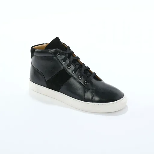 Adidași din piele cu șireturi și fermoar