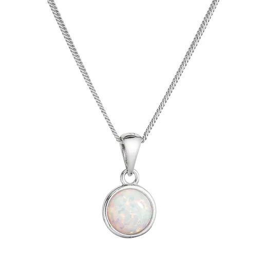 Evolution Group - Pavona Colier din argint cu opal alb sintetic 12077.1 white