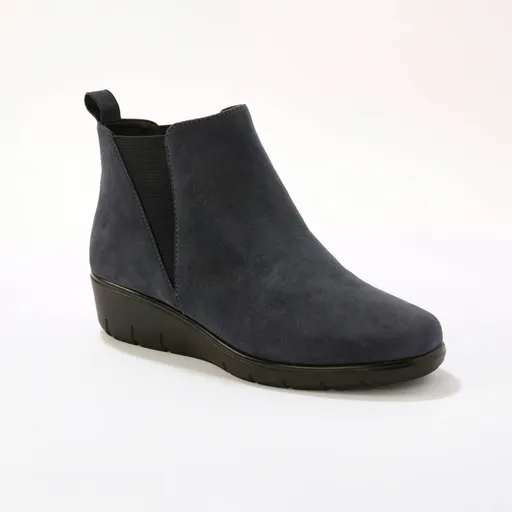 Botine din piele cu talpă wedge, realizate din piele flexibilă LWG