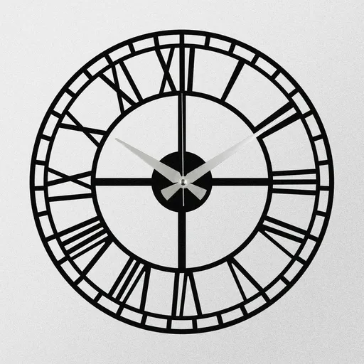 Ceas de perete Enzoclock - S002 Black , 48 x 48 cm