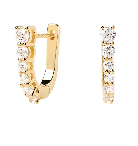 PDPAOLA Cercei eleganți placați cu aur decorați cu pietre de zircon RISE Gold AR01-804-U