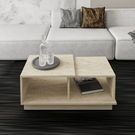 Masuta de cafea, Hanah Home, Consept, 90x36x45 cm, Travertin