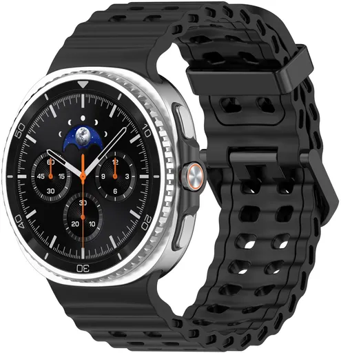 4wrist Curea sportivă din silicon pentru Samsung Galaxy Watch8 - Negru