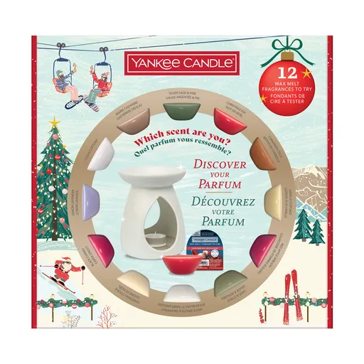 Yankee Candle Set cadou de Crăciun cu 12 lumânări de ceară și lămpi aromatice 2025