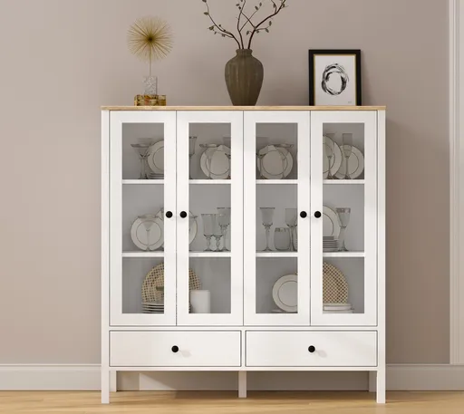 Corp biblioteca, Hanah Home, FRN-20071, 130x136x44 cm, Maro/Alb