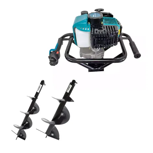 Set Motoburghiu Pamant - Kraissmann, Putere 5.8 CP, Model Nou + 2 burghie 200, 300mm