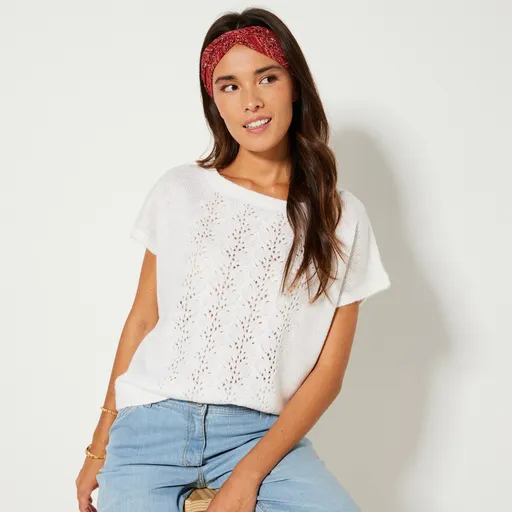 Bluză tricotată cu motive deschise