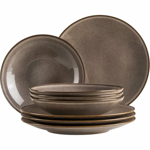 Mäser Set de farfurii adânci și plate, 8 bucăți SMOKY'S - maro, maro