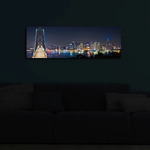 Tablou decorativ cu lumina LED, 3090İACT-37, 30 x 90 cm, Multicolor