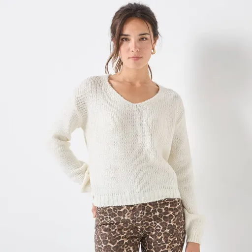 Pulover lejer cu decolteu în V